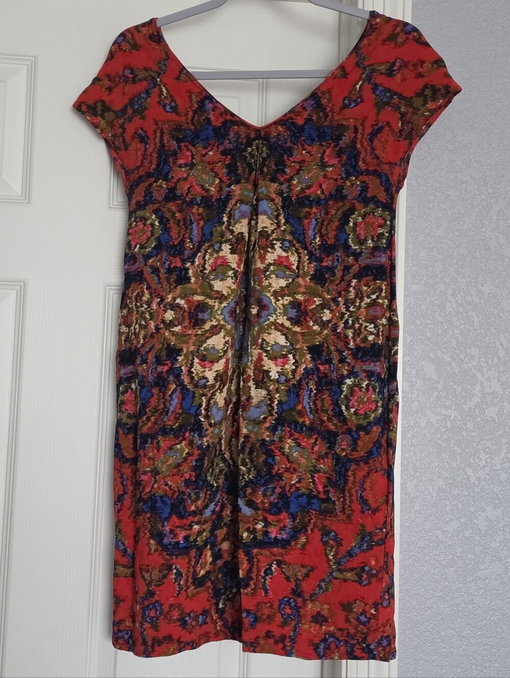 Maeve Red Multi-Color Printed Mini Dress - Picture 2 of 4